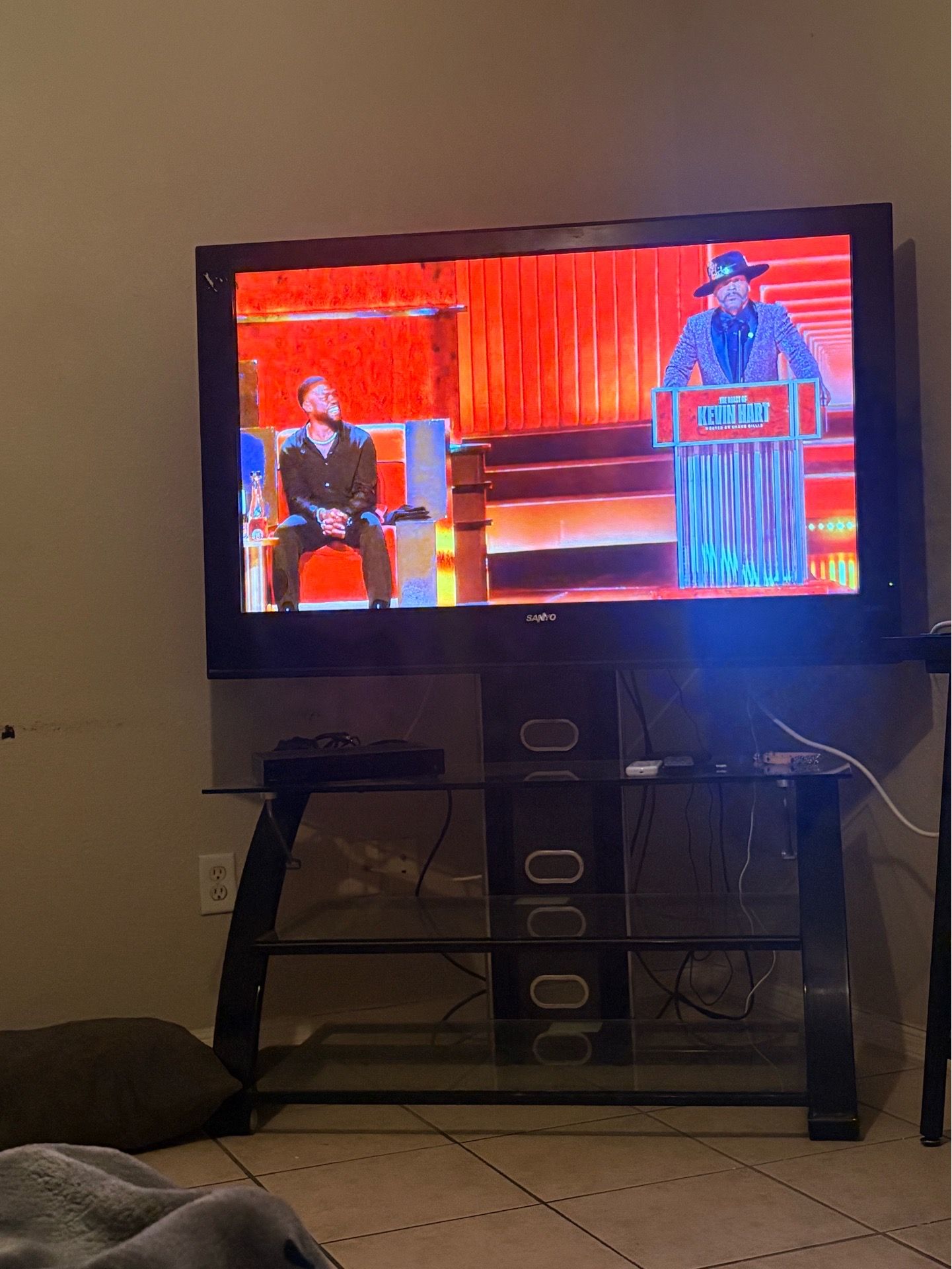 55inch Black Sanyo Tv with stand