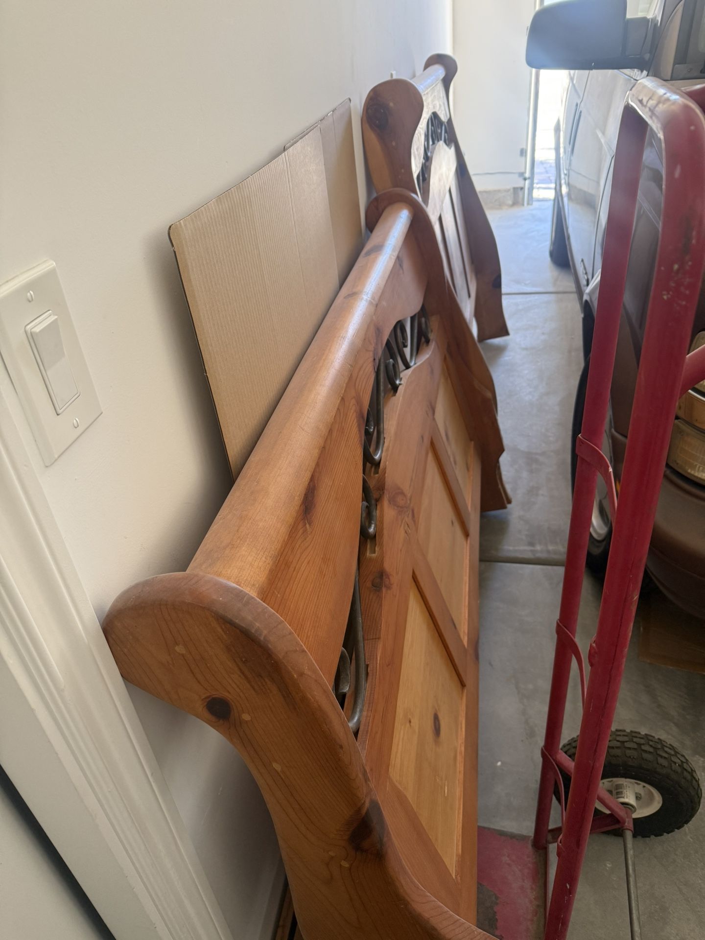 Solid Wood Full Size Headboard And Footboard 