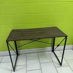 WOHOMO Modern Small Computer Folding Desk For Home Office, Brown, 39in