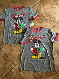 (2) Disney Tis The Season Mickey Mouse Shirts Small/Medium Men’s Brand New