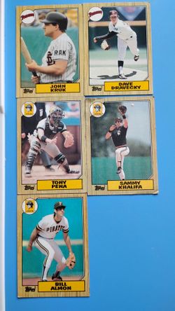 1987 Topps Baseball Cards Lot of 5
