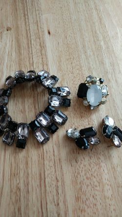 Indian bracelet ring, bracelet, and earring set