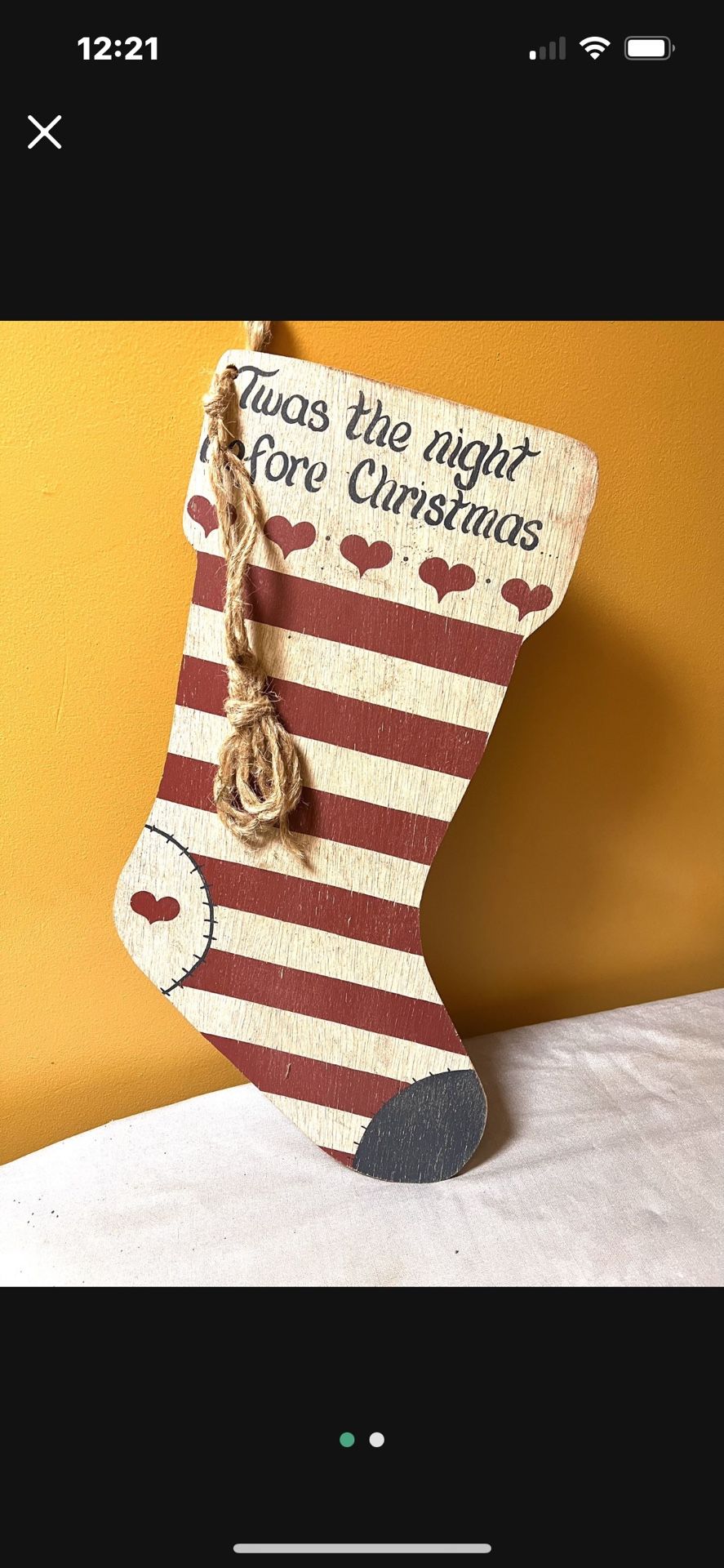 Wooden Christmas Stocking. 20 inches x 9.5” East Dundee. Hundreds of other items to look at.