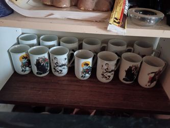Affection of cups. States on each cup . Extra with ceramic worm