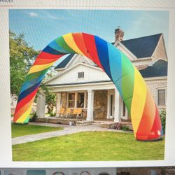 NEW INFLATABLE RAINBOW ARCH. With Built-In 150W Blower. Perfect for Birthdays, Parties, & Garden Decor. 
