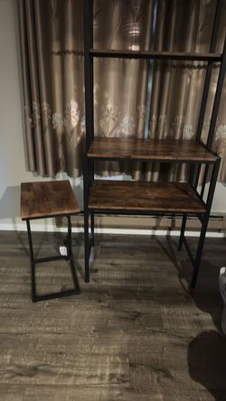 Industrial Bookshelf and C-Table Set