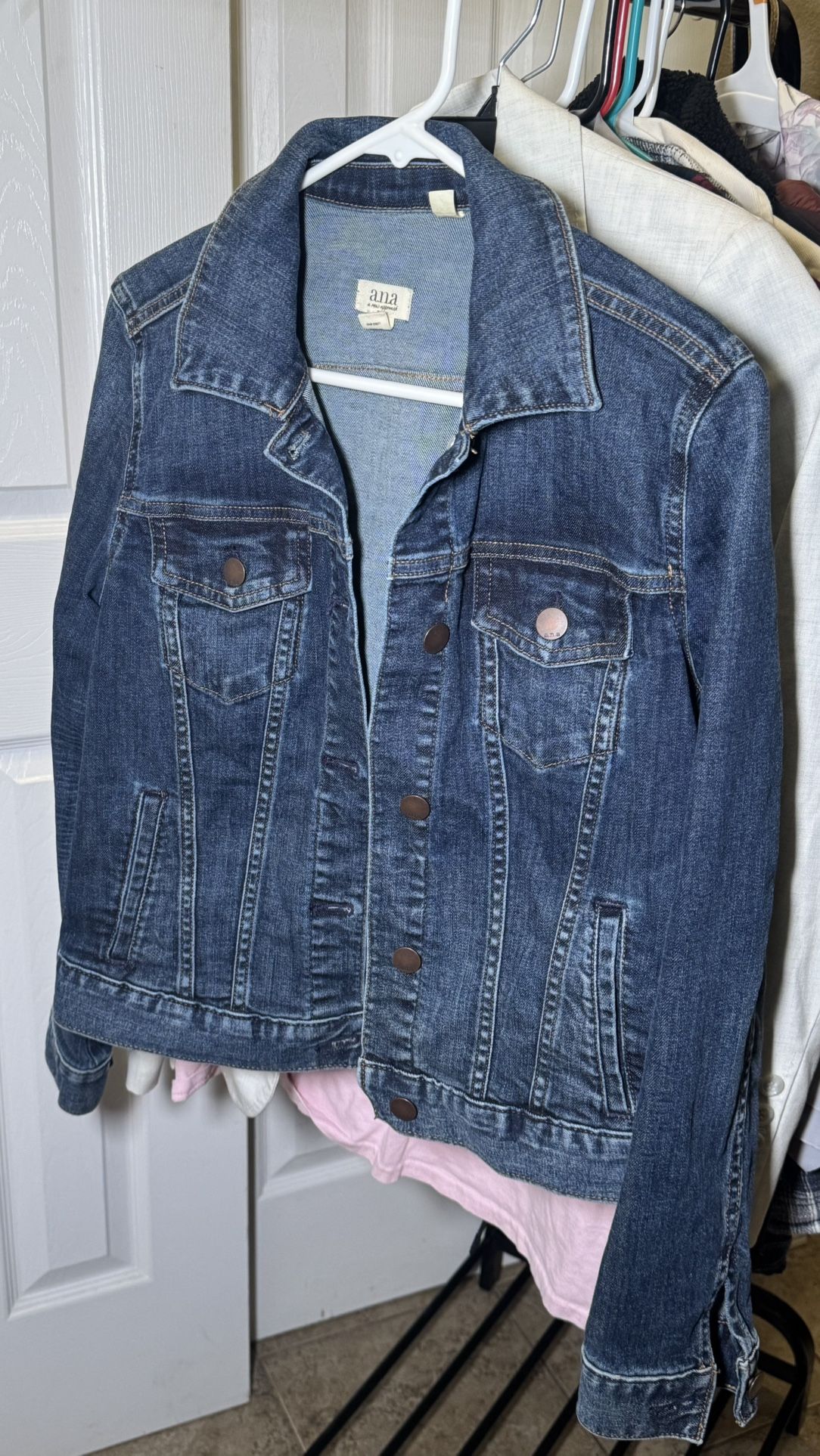 a.n.a Midweight Stretch Denim Blue Jean Jacket Dark Rinse Women’s Plus XS