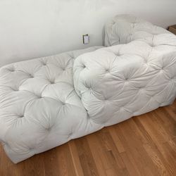 Light Grey/White Chaise Lounge