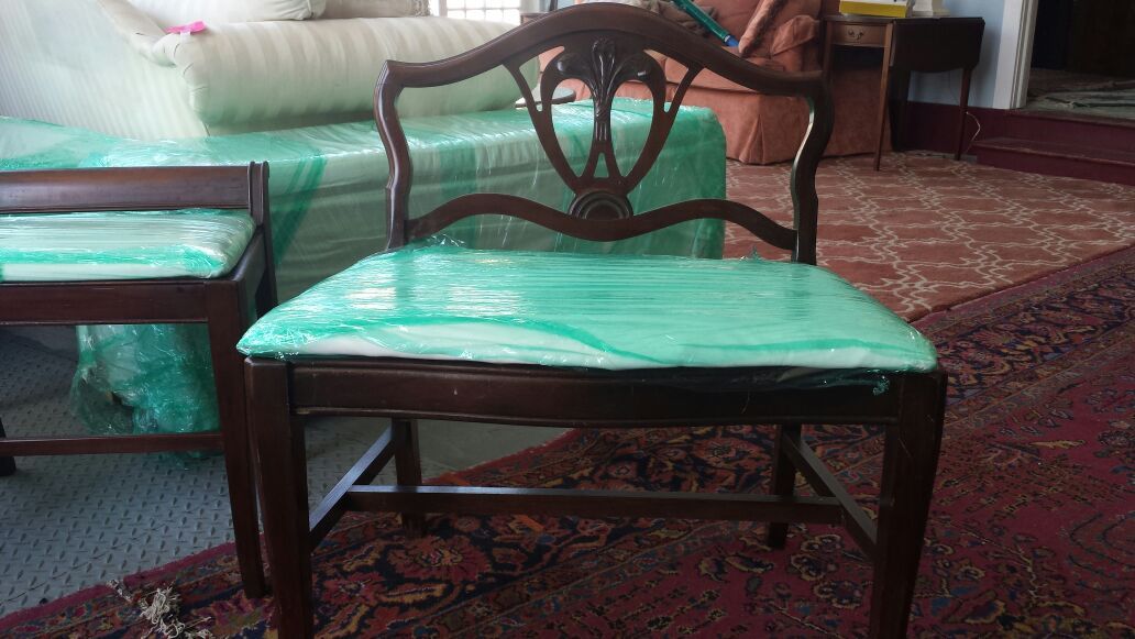 Antique Queen Anne Bench. .