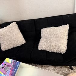 Small Microfiber   SofaBed Couch Black