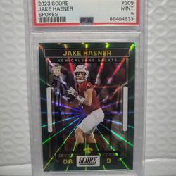 2023 Score Jake Haener Spokes #309 PSA 9 #038/115 RC