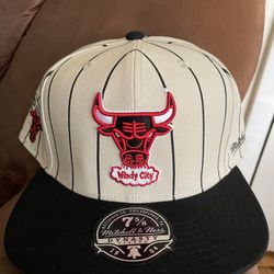 Chicago Bulls Mitchell & Ness NBA 25th Anniversary Fitted Hat 7 5/8