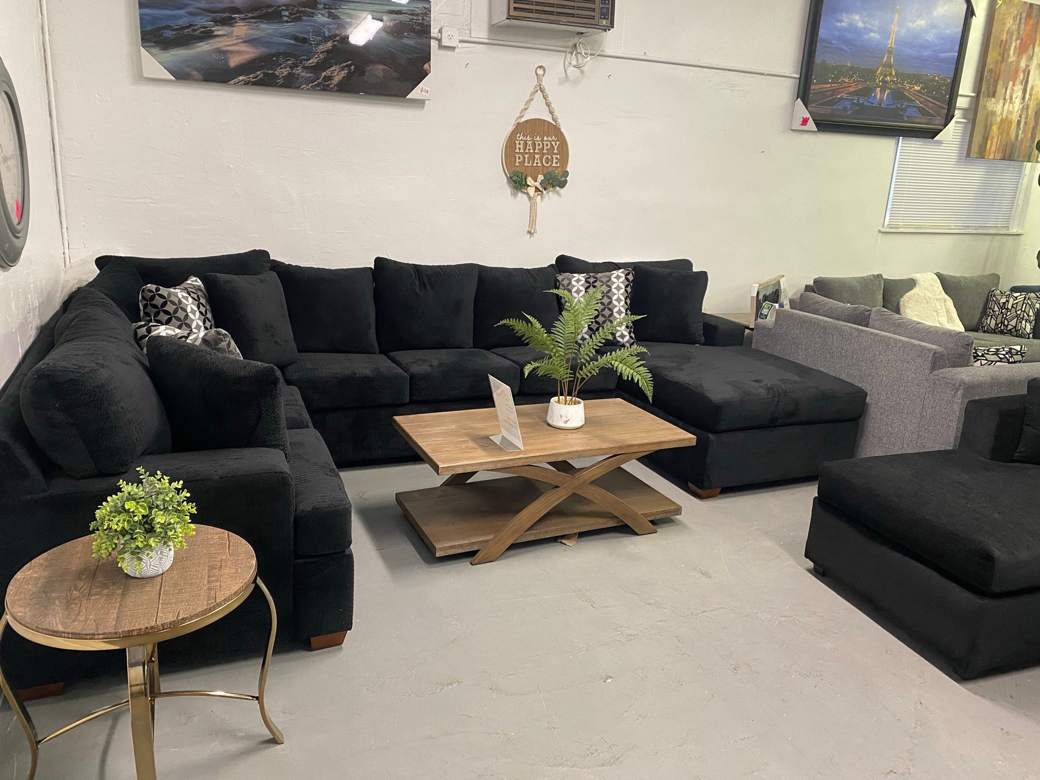 ¡¡NOW IN STOCK 3pieces Beautiful Black Comfortable Sectional BRAND NEW!!