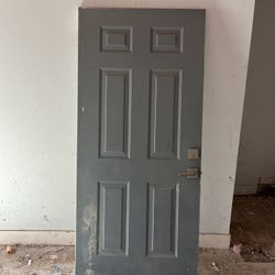 36 X 80 Inch Exterior Entry Door Painted In Gray