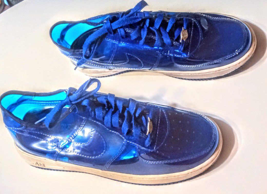 Vintage translucent blue NIKE AIR men's AF-82 Air Force 1 tennis shoes SIZE 11 