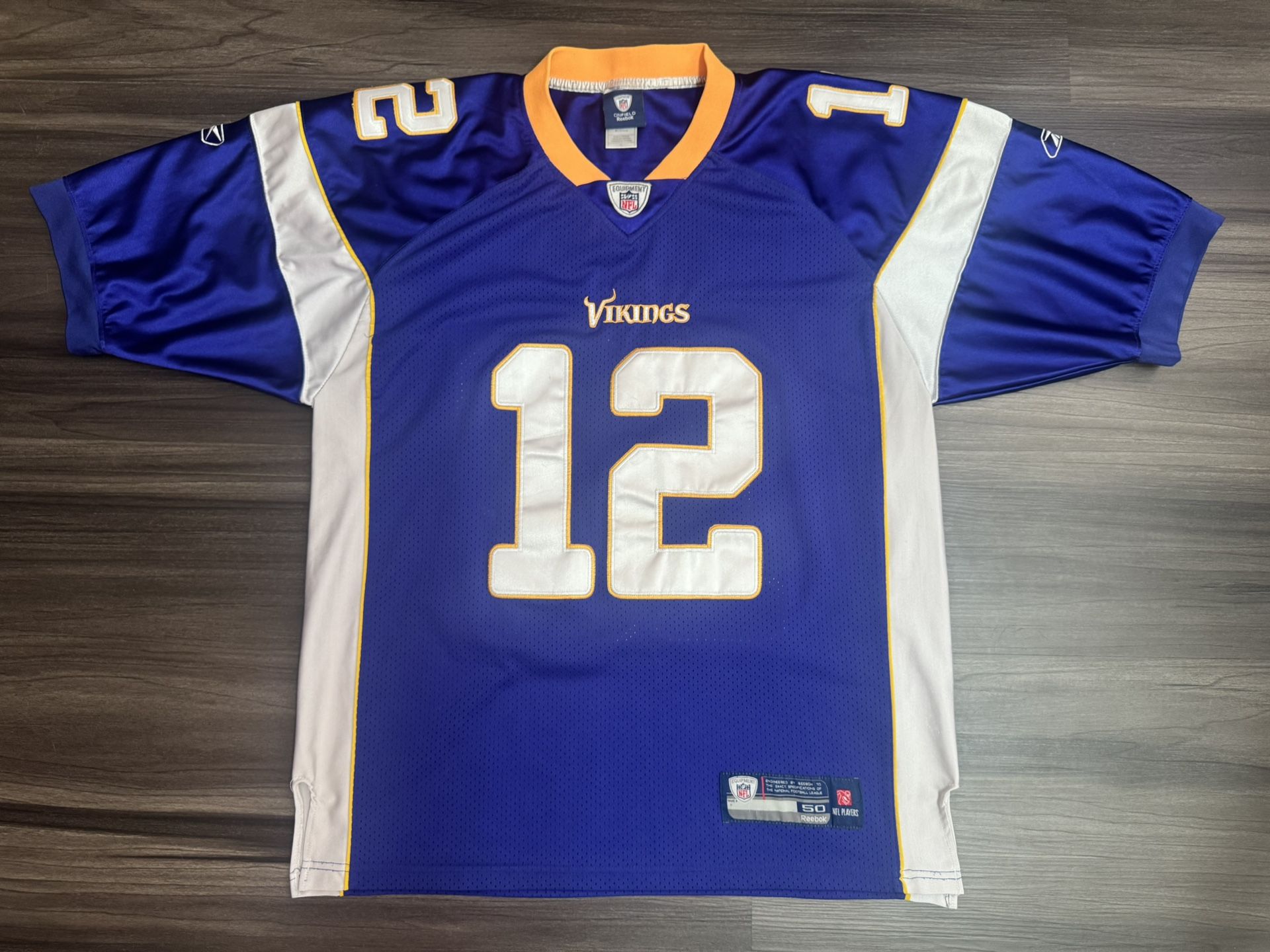 Reebok Minnesota Vikings Percy Harvin #12 NFL Stitched Sewn Jersey Men’s 50 XL