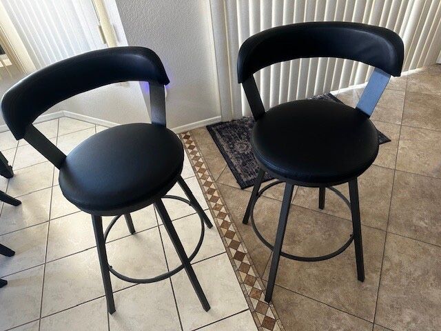 2 Leather Bar Stools