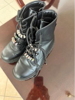 Girls Black Lace Up boots