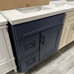 Bathroom vanity 30 inch blue 