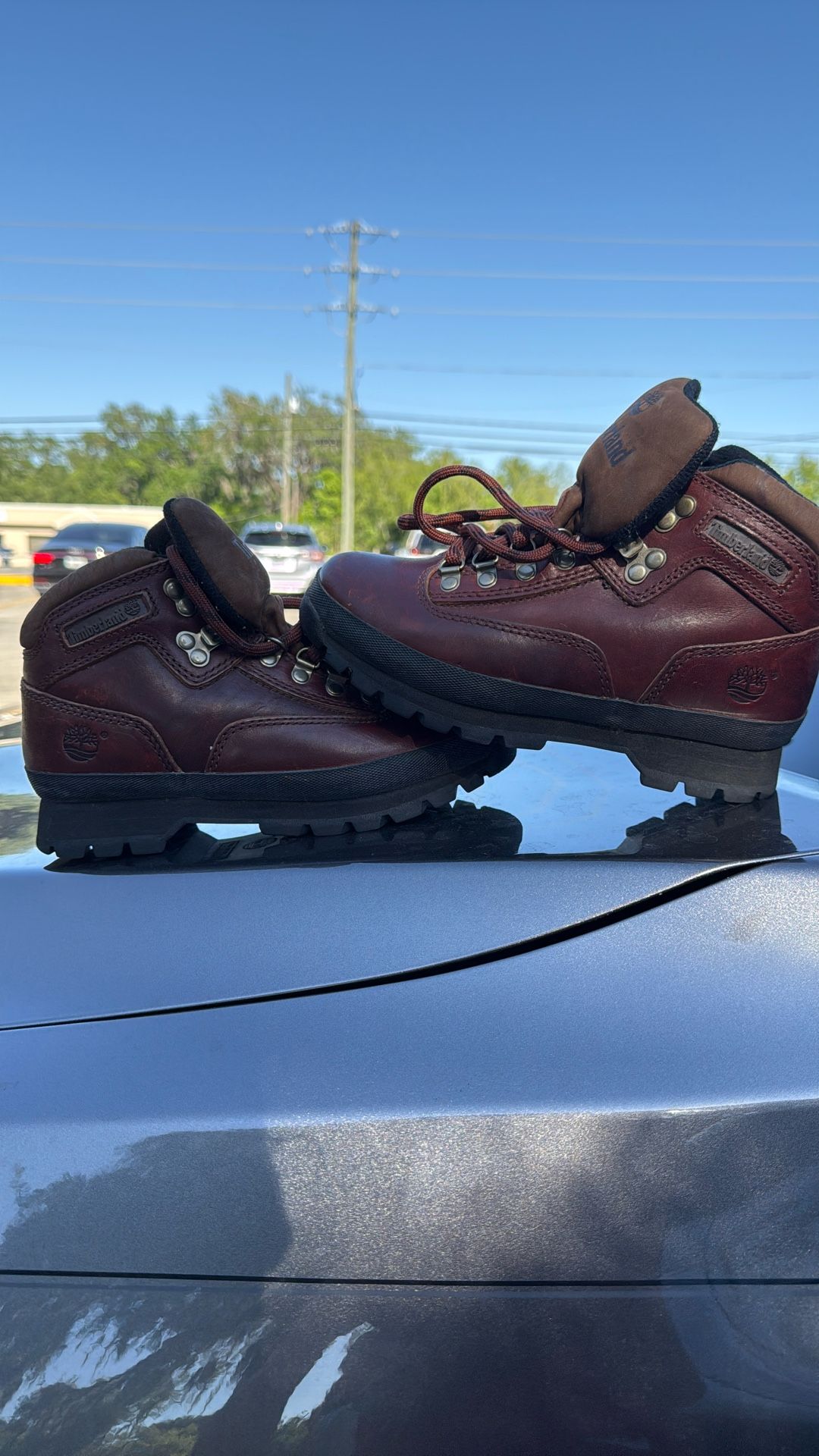 Vintage Timberland Womens 7 M Hiker Brown 90s Leather Mid Hiking Boots 6.5