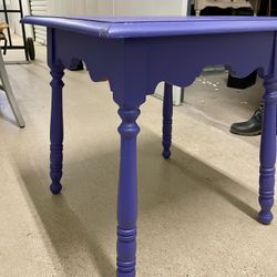 Purple Wood Side Table