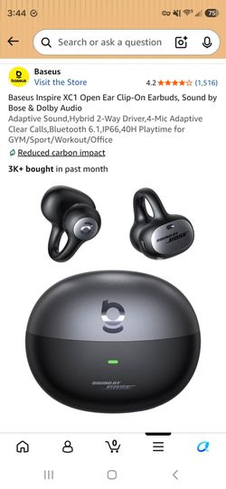 Baseus Inspire XC open-ear Earbuds. Sound by BOSE.