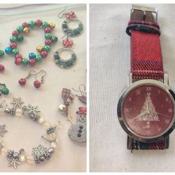 Pretty Christmas Jewelry Sets & Watch