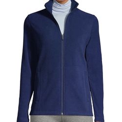 Land’s end fleece zip front jacket deep sea navy XL