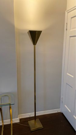 Vintage midcentury brass architectural floor lamp with touch on/off