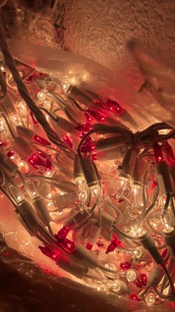 Lights White And Red For Christmas Deco