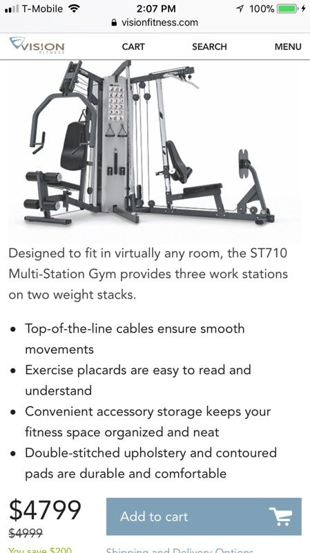 Vision ST710 used multi station home gym