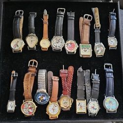 🔥  Extremely RARE VINTAGE WATCHES COLLECTORS DREAM! MICKEY,  DOPEY, SYLVESTER, BUGS, TAZ, DAFFY, GOOFY, TWEETY, COYOTE Etc. Disney,  Warner Bros