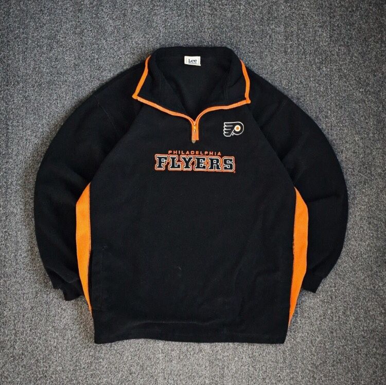 Lee Sport Men's Philadelphia Flyer Quarter Zip Sweater Size XL