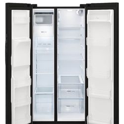 Whirlpool Double Door Fridge with ice maker - black