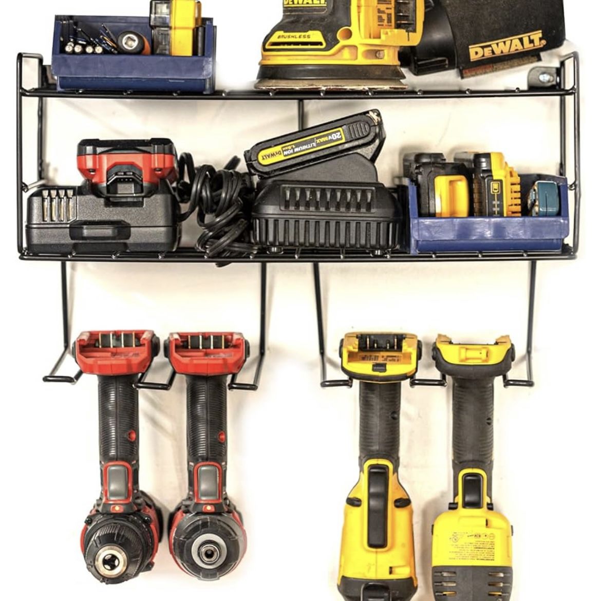 3-Layer Heavy-Duty Power Tool Organizer Wall Mount Storage Rack