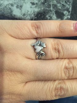 925 Sterling silver ring size 6M with tare stone $13