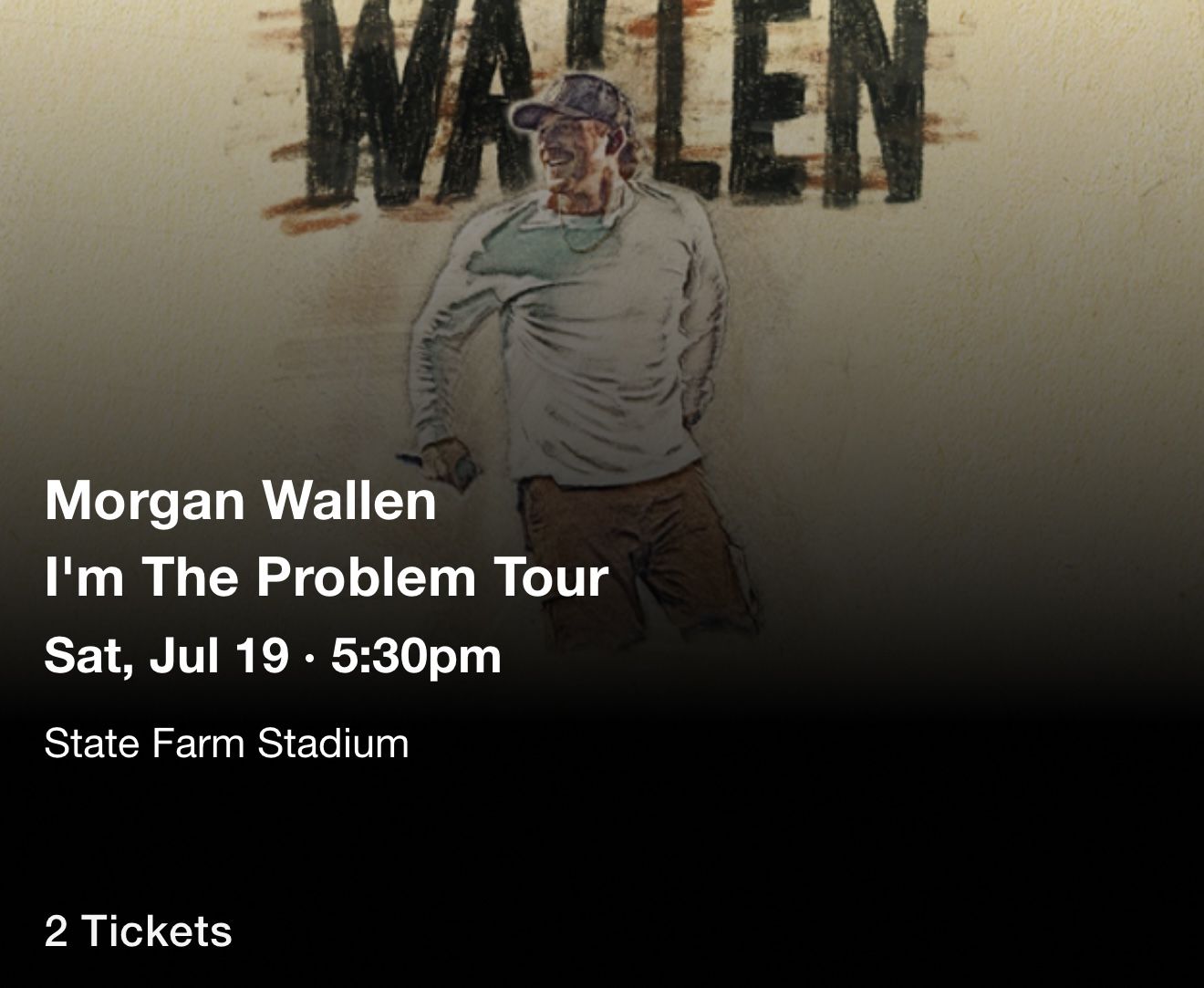 Morgan Wallen I’m The Problem Tour Arizona Tickets (2 tickets)