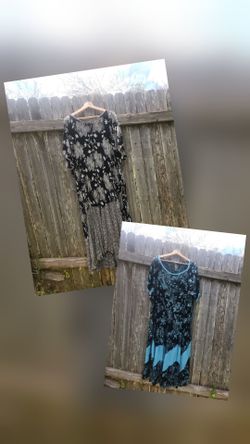 Vintage 90s Anna Maxwell Botanical Fairycore Butterfly Maxi Dress Lot x 2 ( 2x )