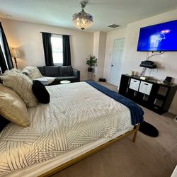 Queen Bed Frame + mattress 