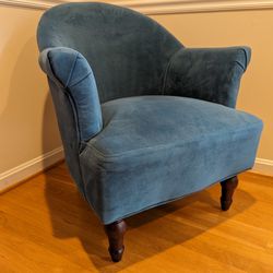 Velvet Teal/Blue Armchair 