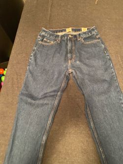 Dark blue dark wash baggy jeans 33-32