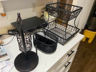 Heavy Duty Metal Kitchen Organizer Set - 4 Piece Bundle