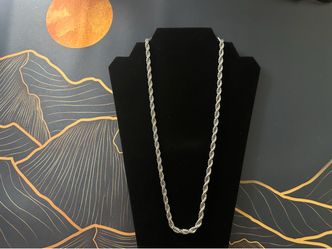 White Gold-filled Rope Chain Necklace