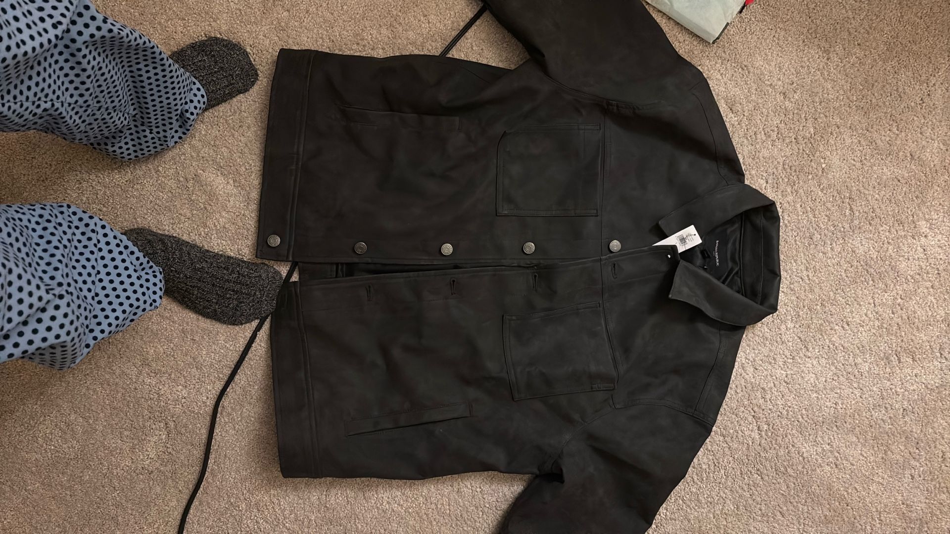 Banana Republic-Vegan leather Trucker Jacket 
