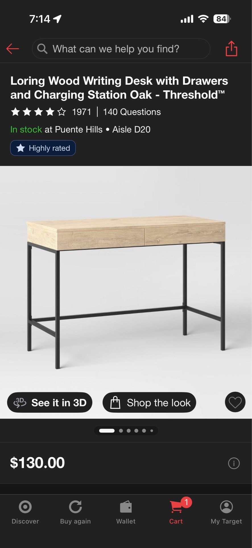 Desk with drawer