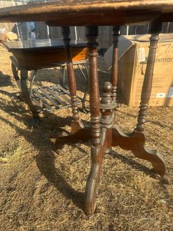 Wood tables  and lamp $160