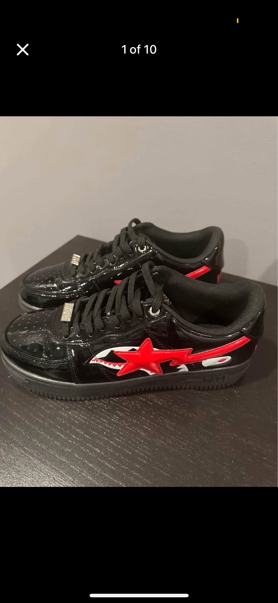 A Bathing Ape Bape Sta Low - Shark Black (Size 10.5)