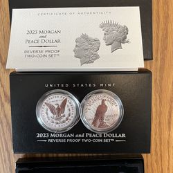 2023 Reverse Proof Morgan & Peace Silver Dollars Set