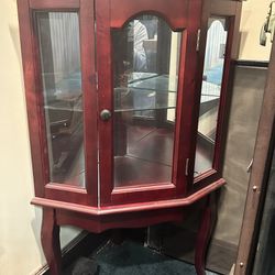 Two Wooden Curio Cabinets