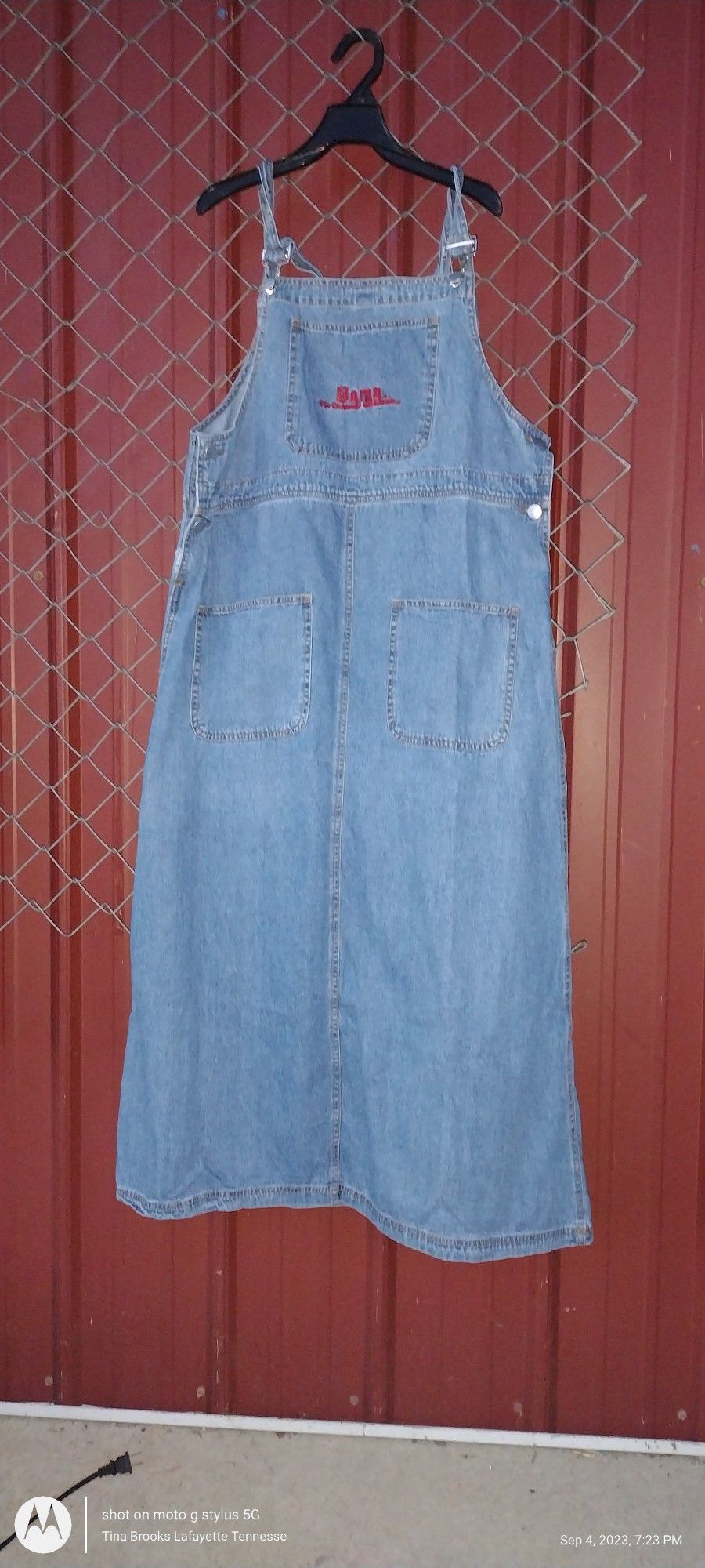 Woman's University Of Alabama Bib Denim Dress Bama Maxi Dress